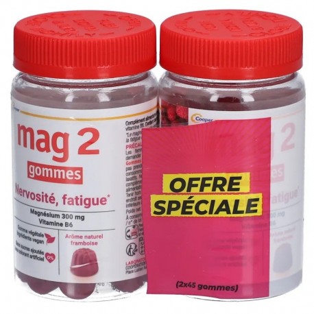 Mag 2 Gummies Nervousness Fatigue Raspberry 2 x 45 Gummies 3614810007219