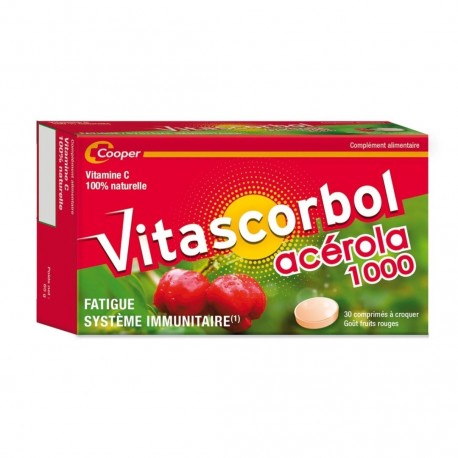 Vitascorbol Acérola 1000 30 Comprimés à Croquer 3401560180756