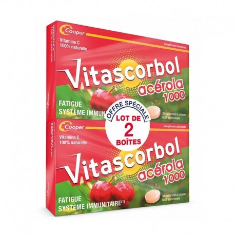Vitascorbol Acerola 1000 2 x 30 Chewable Tablets 3614819990031