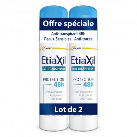 Etiaxil Déodorant Anti-Transpirant Protection 48H Peaux Sensibles 2 x 150 ml 3401360201507