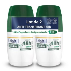 Etiaxil Organic Anti-Perspirant Deodorant 48H Green Tea Sensitive Skin Roll-On 2 x 50 ml