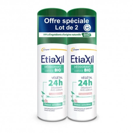 Etiaxil Déodorant Végétal 24H Peaux Sensibles 2 x 100 ml 3614810004591