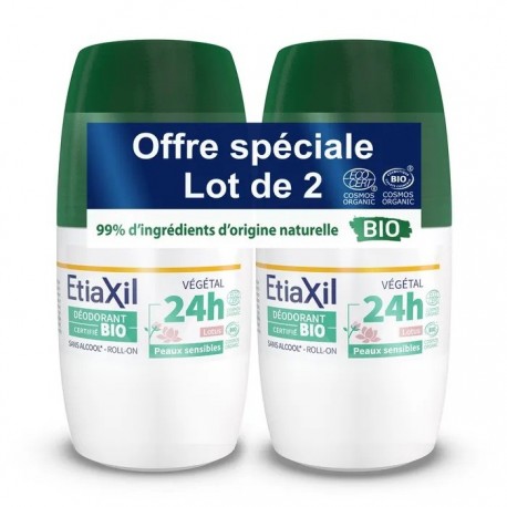 Etiaxil Vegetable Deodorant 24H Sensitive Skin Roll-On 2 x 50 ml 3614810004614
