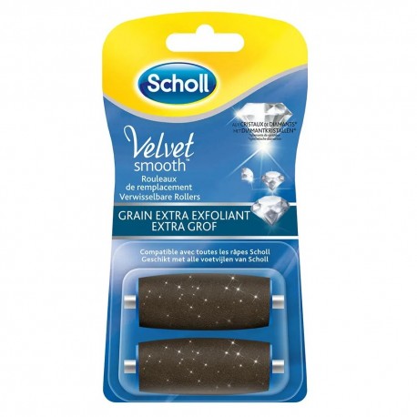 Scholl Velvet Smooth Express Pedi Crystal Diamonds Extra Exfoliating Grain Rollers 5052197038965