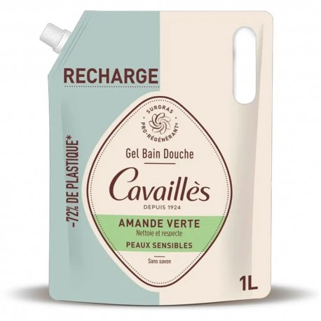 Cavaillès Gel Bain Douche Amande Verte Peaux Sensibles Recharge 1L 3596490007720