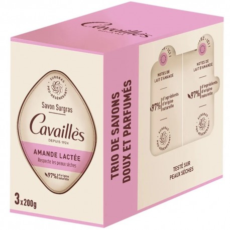 Cavaillès Savon Surgras Amande Lactée 3 x 100 g 3346020049801
