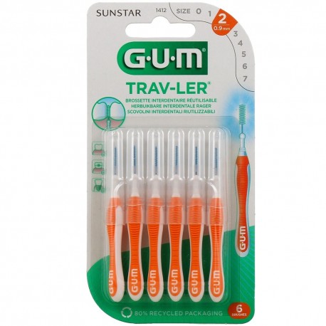 Gum Trav-Ler Brossettes Interdentaires 0.9 mm x 6 n°1412 7630019900171