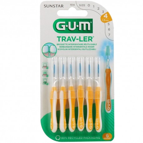 Gum Trav-Ler Brossettes Interdentaires 1.3 mm x 6 n°1514 7630019900201
