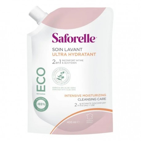 Saforelle Soin Lavant Ultra Hydratant Éco Recharge 400 ml  3401360213289