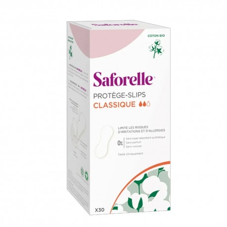 Saforelle Organic Cotton Classic Panty Liners x 30 3700399102084
