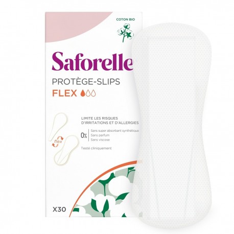 Saforelle Organic Cotton Flex Panty Liners x 30 3401560049879