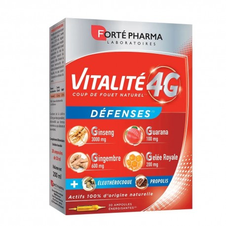 Forté Pharma Vitalité 4G Défenses 20 Ampoules 3700221314340