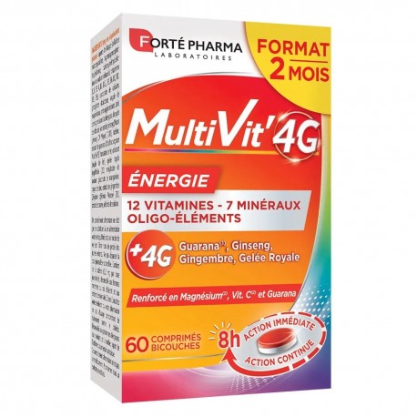 Forté Pharma MultiVit'4G Energie 60 Comprimés 3700221316511