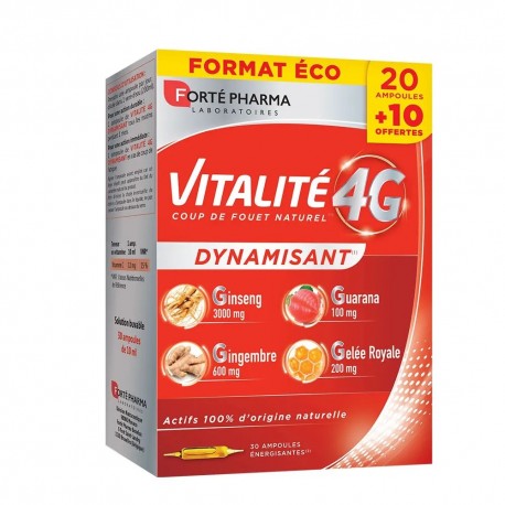 Forté Pharma Vitality 4G Energising 30 Phials 3700221314623