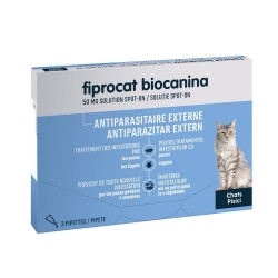 Biocanina Fiprocat 50 mg Solution Spot-On Chats 3 Pipettes de 0,5 ml 3700454550010