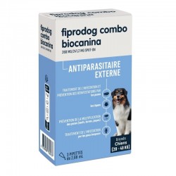 Biocanina Fiprodog Combo Grands Chiens 20 à 40 kg 3 Pipettes 3838989758967