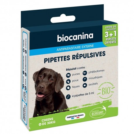 Biocanina Pipettes Répulsives Chiens de Plus de 30 kg 4 Pipettes 3666560024824
