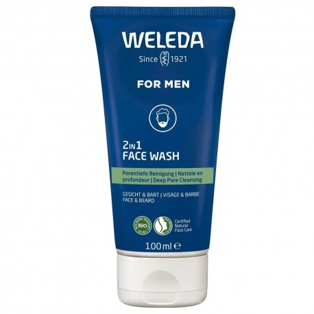 Weleda Homme Gel Nettoyant Visage et Barbe 2en1 100 ml 4001638589567