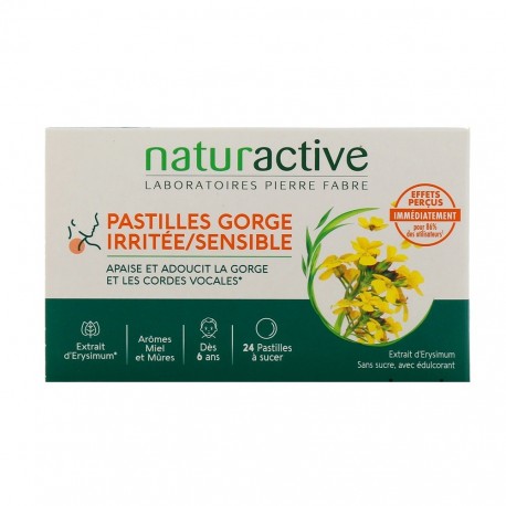 Naturactive Pastilles Gorge Irritée/Sensible 24 Pastilles 3665606002383