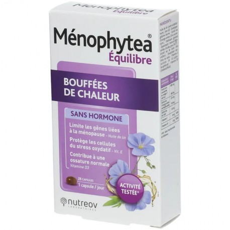 Nutreov Ménophytea Équilibre Bouffées de Chaleur Sans Hormones 28 Capsules 3401560251432