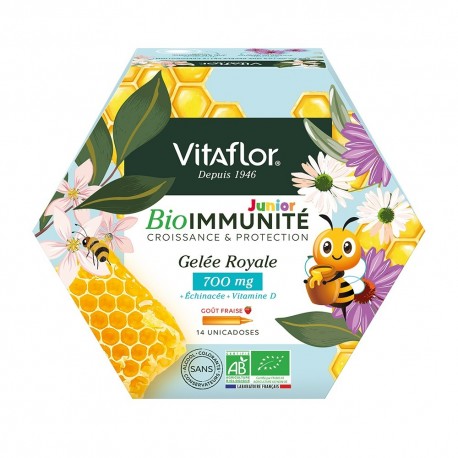 Vitaflor BioImmunité Junior Gelée Royale Bio 700 mg 14 Unicadoses 3665045000087