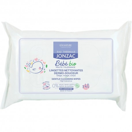 Eau de Jonzac Bébé Bio Lingettes Nettoyantes Dermo-Douceur 40 Lingettes 3517360012446
