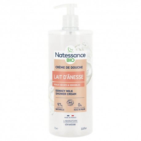Natessance Bio Crème de Douche Lait d'Ânesse 1L 3517360025637