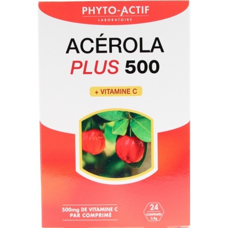 Phyto-Actif Acerola Plus 500 24 Comprimés 3456300019469