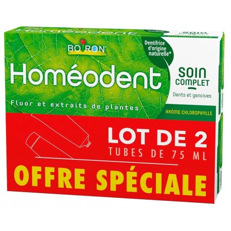 Boiron Homéodent Soin Complet Dents et Gencives Chlorophylle 2 x 75 ml 3352712009909