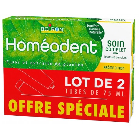 Boiron Homéodent Soin Complet Dents et Gencives Citron 2 x 75 ml 3352712009916
