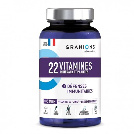 Granions 22 Vitamines Minéraux et Plantes 90 Comprimés 