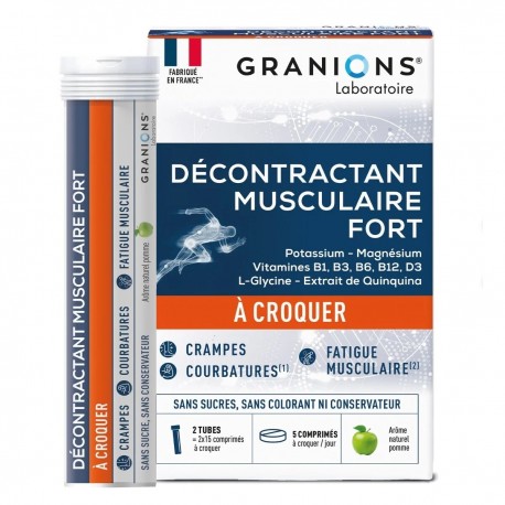 Granions Décontractant Musculaire Fort à Croquer 30 Comprimés 