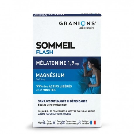 Granions Pro Somnis Sommeil Flash Mélatonine 1900 20 Comprimés 