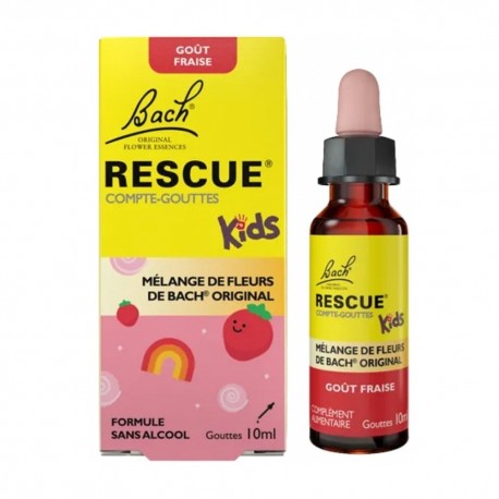 Bach Kids Rescue Compte-Gouttes Goût Fraise 10 ml 5000488304398