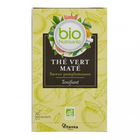 Vitavea Bionutrisanté Organic Infusion Green Tea Mate Tonifying 20 Sachets 3515450095232