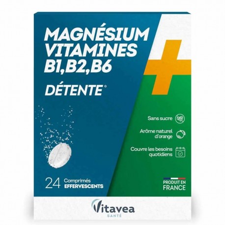 Vitavea Magnésium + Vitamines B1 B2 B6 24 Comprimés Effervescents 3515450011201