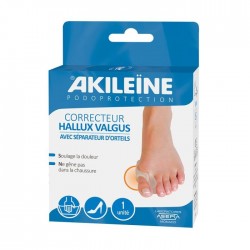 Akileïne Podoprotection Correcteur Hallux Valgus avec Séparateur d'Orteils 3323030000565