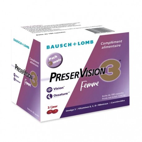 Bausch + Lomb Preservision 3 Femme 180 Capsules 3614790000576