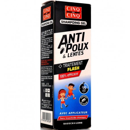 Cinq Sur Cinq Anti-Lice & Nits Gel Shampoo Flash Treatment 100 ml 3401581493163