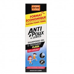 Cinq Sur Cinq Shampoing Gel Anti Poux & Lentes Traitement Flash 400 ml