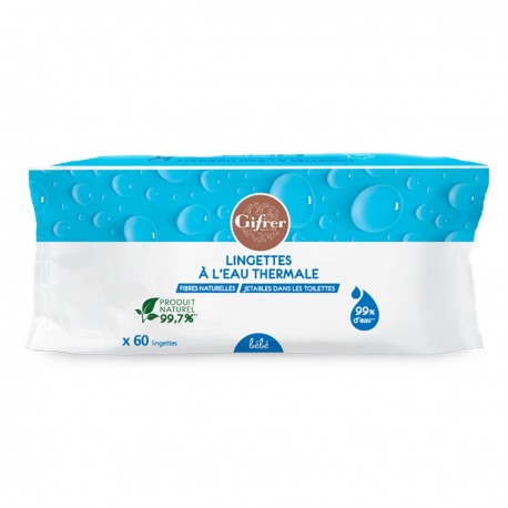 Gifrer Lingettes à l’Eau Thermale 60 Lingettes 3701129000441