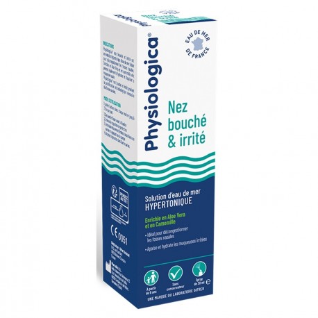 Gifrer Physiologica Solution d'Eau de Mer Hypertonique Nez Bouché & Irrité 30 ml 3401060170790