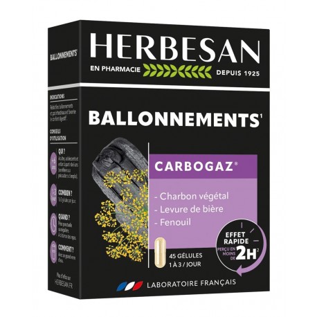 Herbesan Carbogaz 45 Capsules 3428883629809