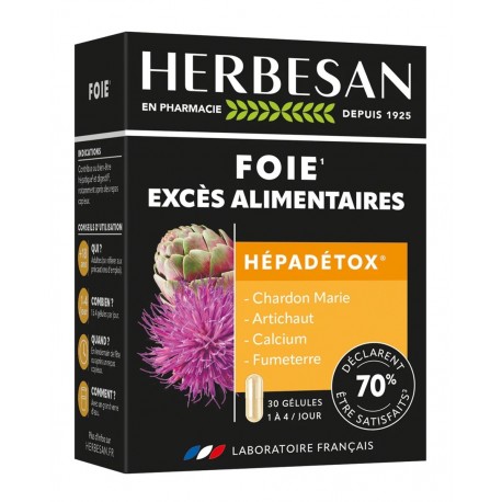 Herbesan Hépadétox 30 Gélules 3428883616403