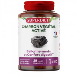 Superdiet Activated Vegetable Charcoal 150 Capsules 3428881125105