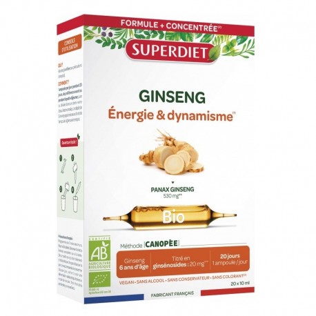 Superdiet Ginseng Panax Bio 20 Ampoules 3428881233305