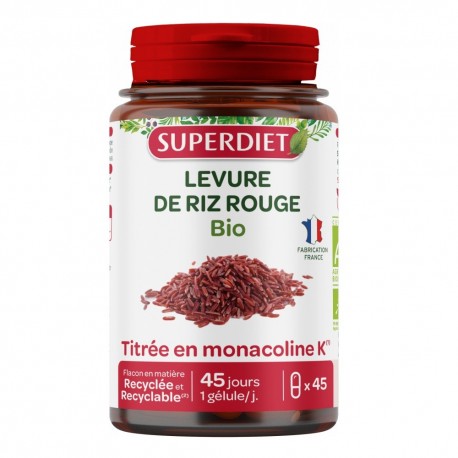 Superdiet Levure de Riz Rouge Bio 45 Gélules 3428881138303