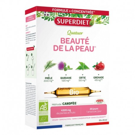 Superdiet Quatuor Beauté de la Peau Bio 20 Ampoules 3428881232001