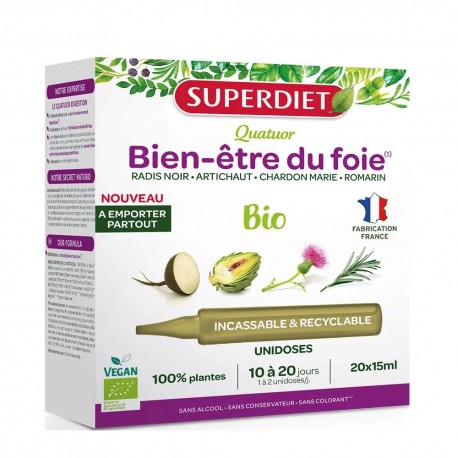 Superdiet Quatuor Liver Well-Being Organic 20 Single-dose 3428881270201