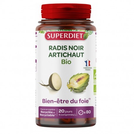 Superdiet Radis Noir Artichaut Bio 80 Comprimés 3428881115809
